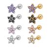 Fashion Simple Exquisite Flower Shape Zircon No Allergy Ear Studs Women Jewelry Gift