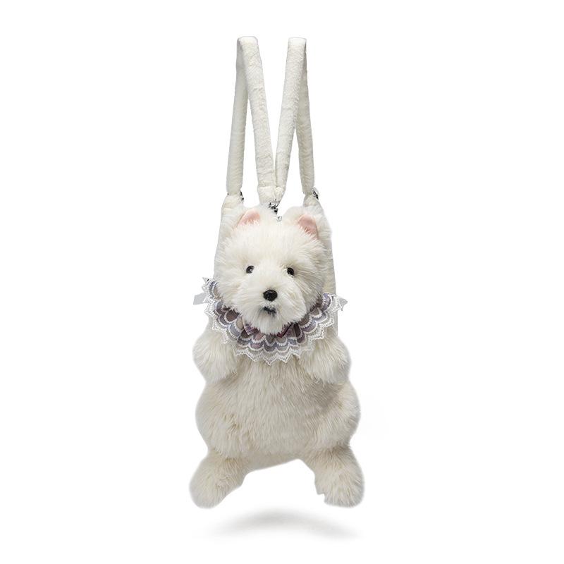 Cow Cat Grey Cat Puppy Puppet Bag Cute Plush Pet Inspired Backpack For Use Daily