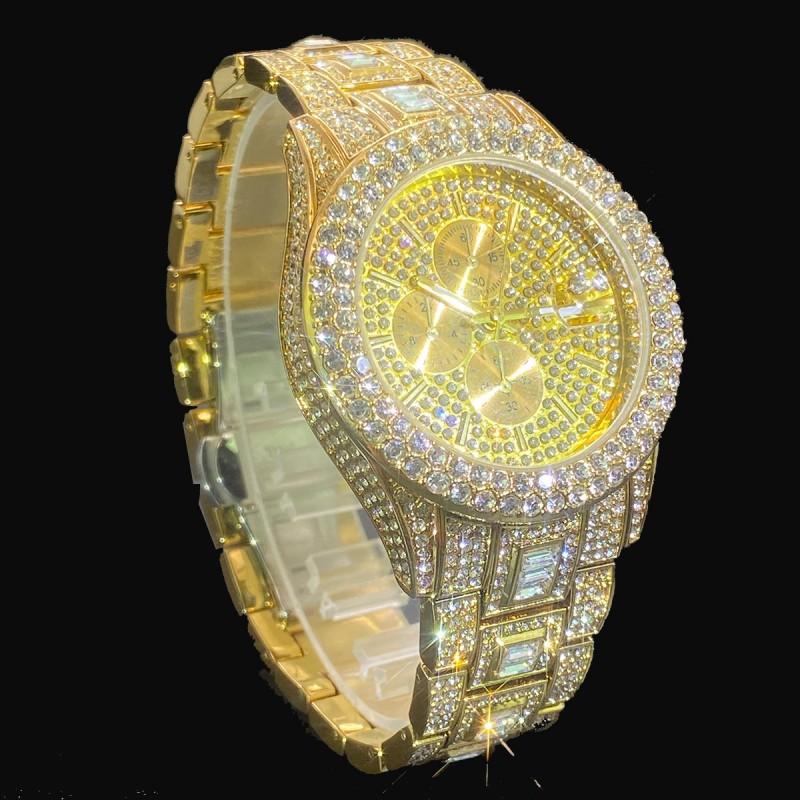 MISSFOX Mens Watch Full Calendar Quartz Wristwatch Hip Hop Style Fashion