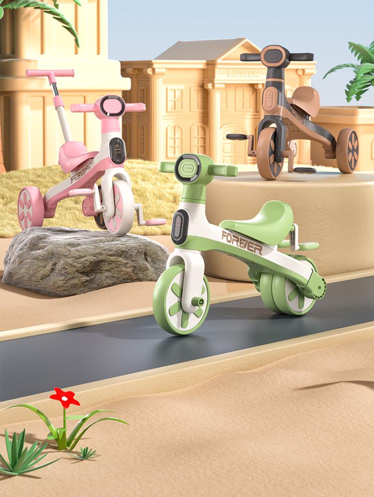 Multifunctional Children's Tricycle & Balance Bike with Music - Lightweight Outdoor Pedal Stroller