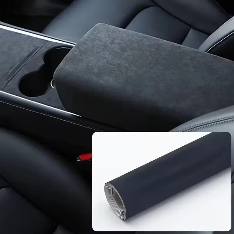 30x150cm Tessuto Scamosciato Autoadesivo Panno Adesivo per Modifica Interni Auto Pannello Porta Banco da Lavoro Fornitura Fai-da-te