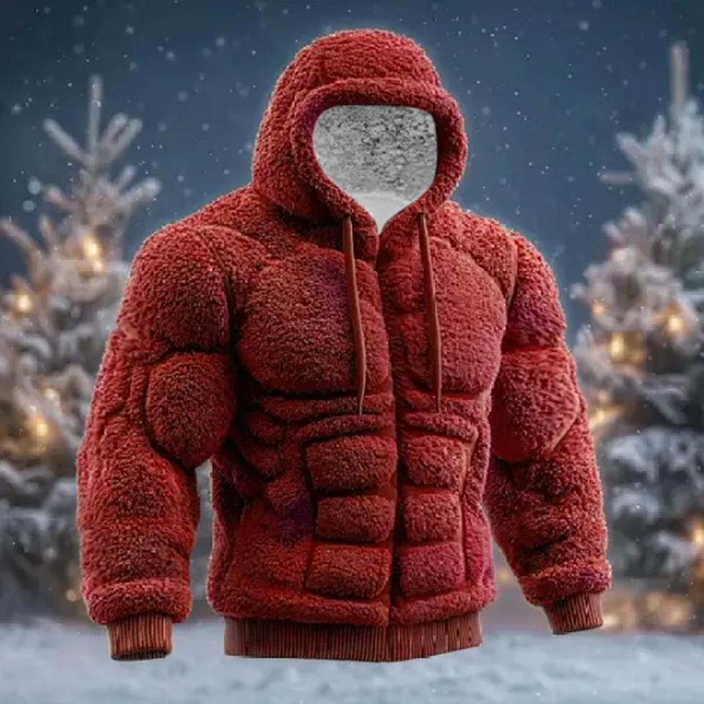 Herre Jul Muskel Stygg Trykk Langermet Casual Sport Hettegenser