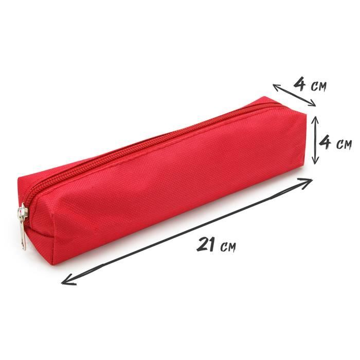 Trousse à crayons - WAYTEX - petit format rectangulaire - Rouge - fermeture zippée - 21 x 4 x 4 cm