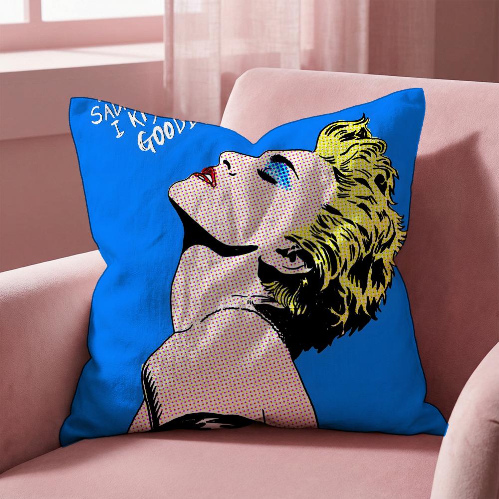 M-Madonna Singer Cushion Cover Multi-Scene Pillow Cover For Home & Car - Reversible, Soft & Durable For Daily Use