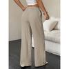 Pantaloni Eleganti a Gamba Larga da Donna per Tutte le Stagioni, Pantaloni Formali e da Tutti i Giorni con Tasche Laterali, Tessuto Non Elasticizzato per l'Ufficio