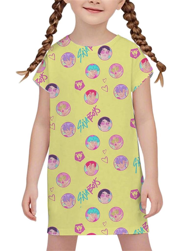 DZ Style Demon Hunter Girl Anime Nightgown – Hot-Selling Cartoon Print Dress