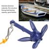 Marine Anchor Blue Aluminium Foldable Boat Kayak Anchor with Yellow Rope for Fishermen