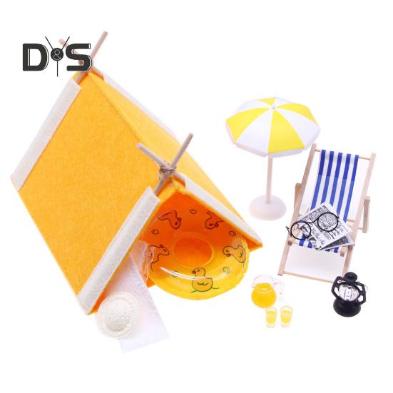 

Миниатюрная фигурка палатки для кемпинга, летний набор для кемпинга, масштаб 1/6 1/12, реалистичная форма, миниатюрная модель, мини-палатка, аксессуары для кукольного домика set