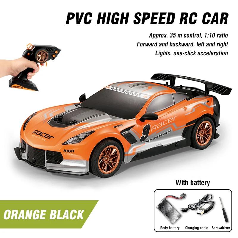 1/10 2.4G Remote Control Racing Car Large PVC High-Speed Drift Cars Competition Vehicle Boys Race Car Game Toy for Children Gift