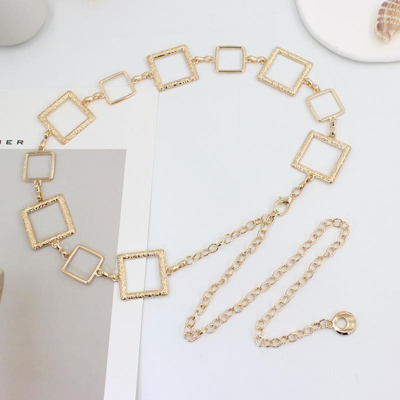Square Belt Women'S Dress Shirt Suit Decoration Waist Hook Metal Waist Chain Women