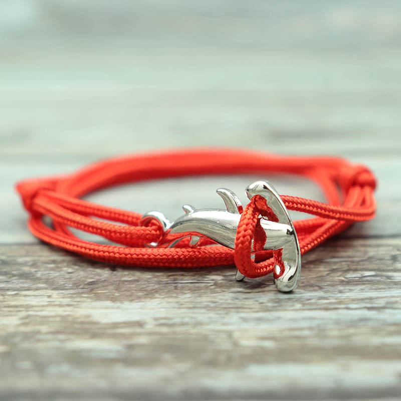 Minimalist Paracord Bracelet Men Ocean Animal Shark Braslet Homme Handmade Adjustable Nautical Braclet Gift For Him Pulsera Tela