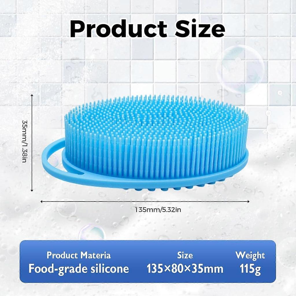 3PCS Silicone Body Scrubber Shower, Soft Gentle Shower Brush Loofah for Sensitive Skin, Lather Well, Handheld Cleansing Skin Brush for