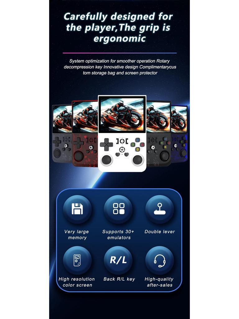 R36PRO Open Source Handheld Game Console: GBA, Arcade, FC, PSP Classics with Touchscreen