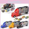 Ultimate Toy Truck Carrier Play Set With 4 Vibrant Mini Cars And Road Signs