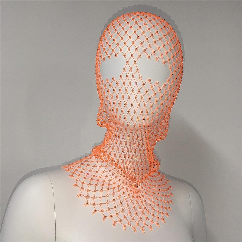 Meier Accessorize with a rhinestone elastic mesh headband - holiday carnival sparkling diamond face mask