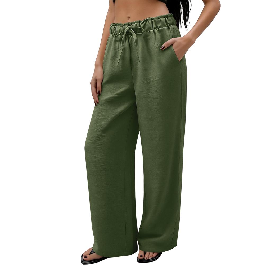 Women's Loose Wide-Leg Pants, Casual Loose-Fitting Pants With Pockets