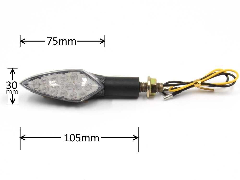 15 Row LED Arrow Turn Signals for Motorcycles Set of 4 (No Relay)