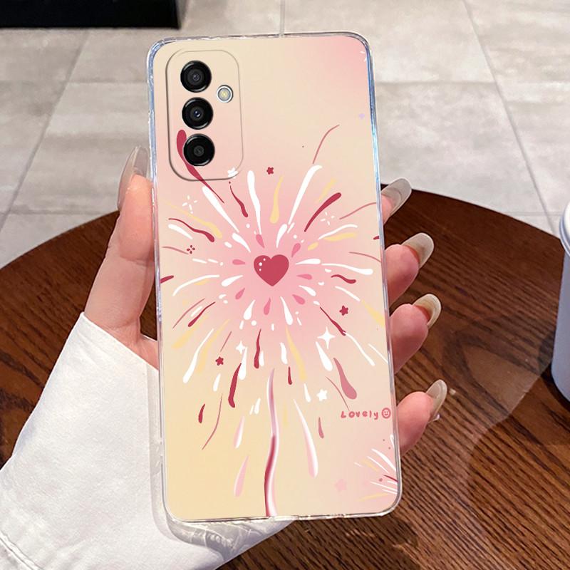 For Samsung Galaxy M23 F23 Cases Soft TPU Back Cover For Samsung M52 Funda Clear Silicone Cute Rabbit Cat Dinasaur Phone Case