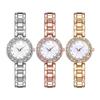 Ladies Bracelet Watch Rhinestone Quartz Analog Watch Sparkling Round Dial Wristwatch for Women Daily Party Date Wear
