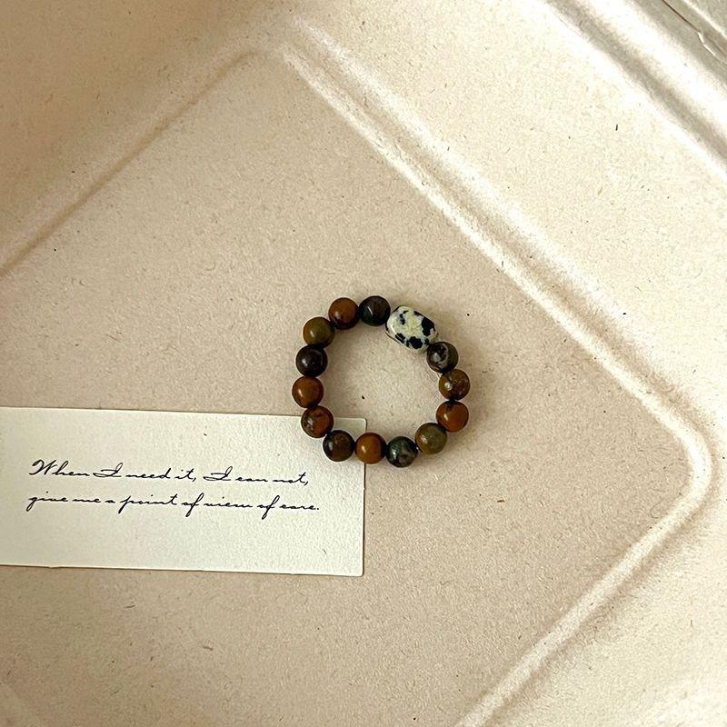 Color crystal beaded ring  niche design sense high-end finger ring light luxury temperament all-match ring accessories