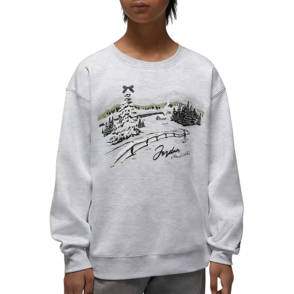 Jordan Resort Crewneck Long Sleeve Pullover Print Kids Tops IQ9985-051