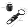 Car Wheel Tire Valve Stems Cap With Keychain Keyring  For Toyota Chr Corolla Camry Rav4 Yaris Hilux Prius Avensis Auris Prado