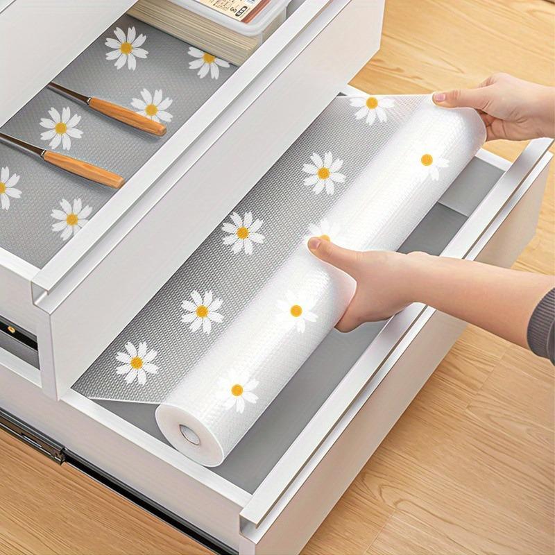 Floral Pattern Waterproof Non-Slip Shelf Liner for Kitchen Cabinets and Tables