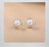 Irregular Round Faux Pearl Stud Earrings: Elegant Japanese & Korean Trendy Fashion for Women