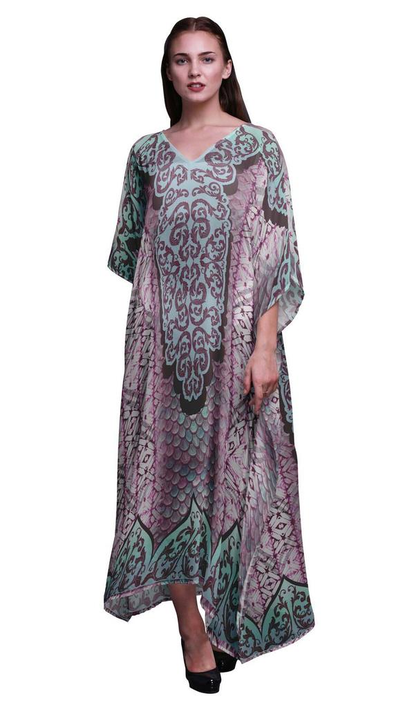 Phagun Paisley Ethnic Ladies Kaftan Holiday Loungewear Maxi Dress Beach