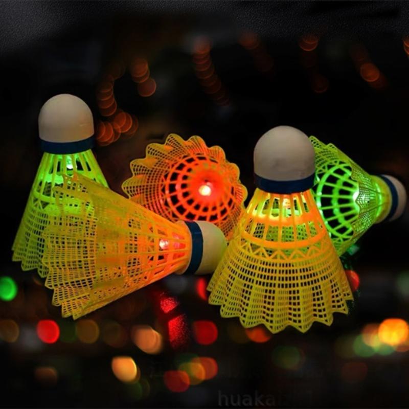4Pcs Nylon LED Badminton Shuttlecocks Badminton Indoor Outdoor Sport Training Badminton for Ball Training Game Tool Kits