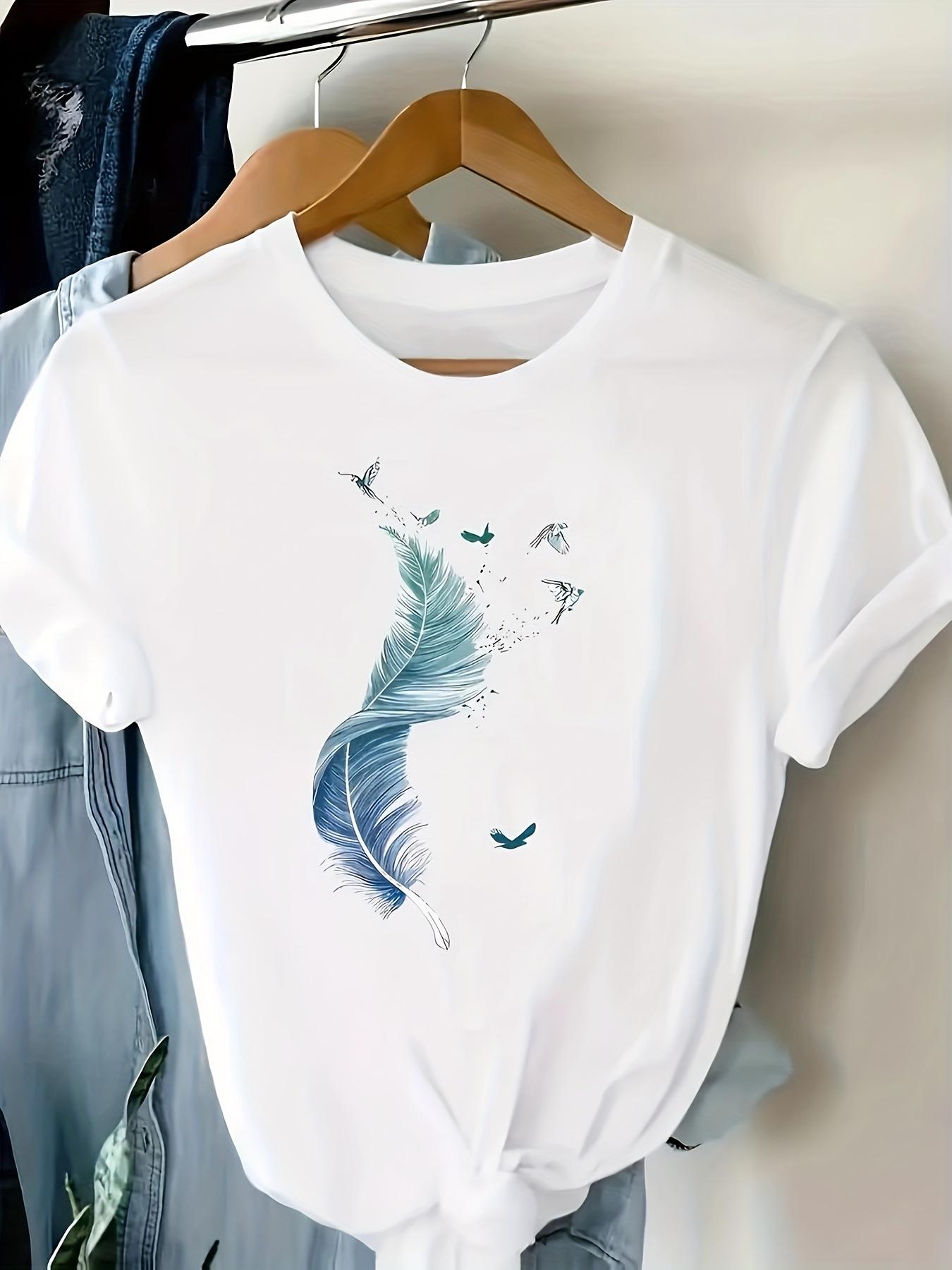 

Women S Casual Short Sleeve T-Shirt - Loose Fit, Suitable for Daily Wear, All-Season Clothing, Round Neck 5XL різнокольоровий