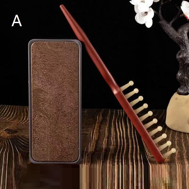 Holzkamm mit langem Griff und breiten Zinken zum Locken und Wellenstylen der Haare, professionelles Salonwerkzeug für schwarzes Haar und Perücken