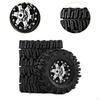 4 Pieces 1/18 1/24 RC Crawler Car Wheels and Tires Accessory Aluminum Alloy Easy to Install