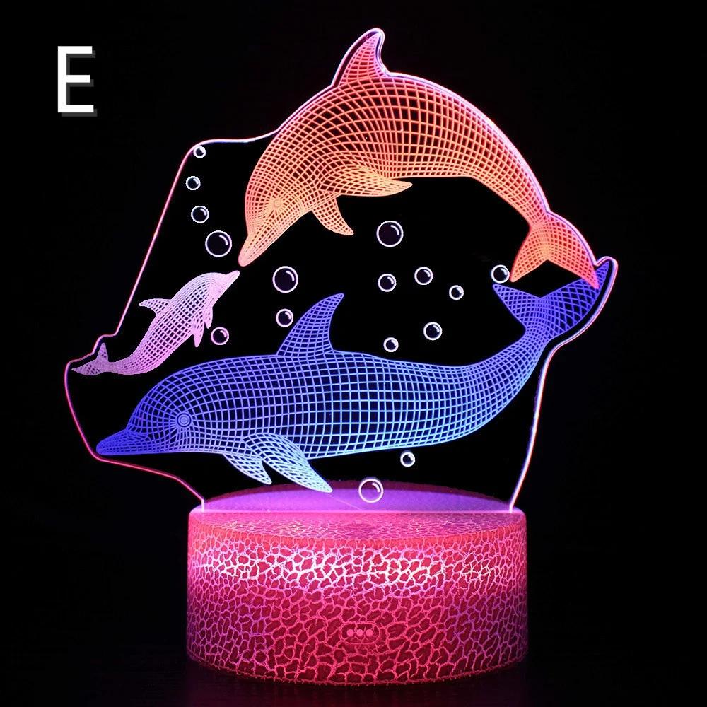 

3D визуальный ночник красочный динамический сенсорный креативный подарочный светильник прикроватная лампа светодиодная настольная лампа украшения для вечеринок E