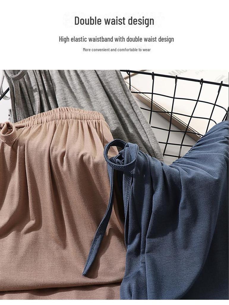 Pantalon large taille haute en soie glacée pour femme