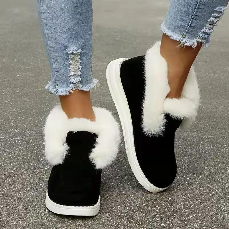 

Новые женские удобные ботильоны без шнуровки, женские зимние теплые зимние ботинки на плюшевом меху, замшевая обувь, женская обувь, Botas Femininas 36