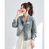 TERRE BLEUE Women's Beaded Denim Jacket