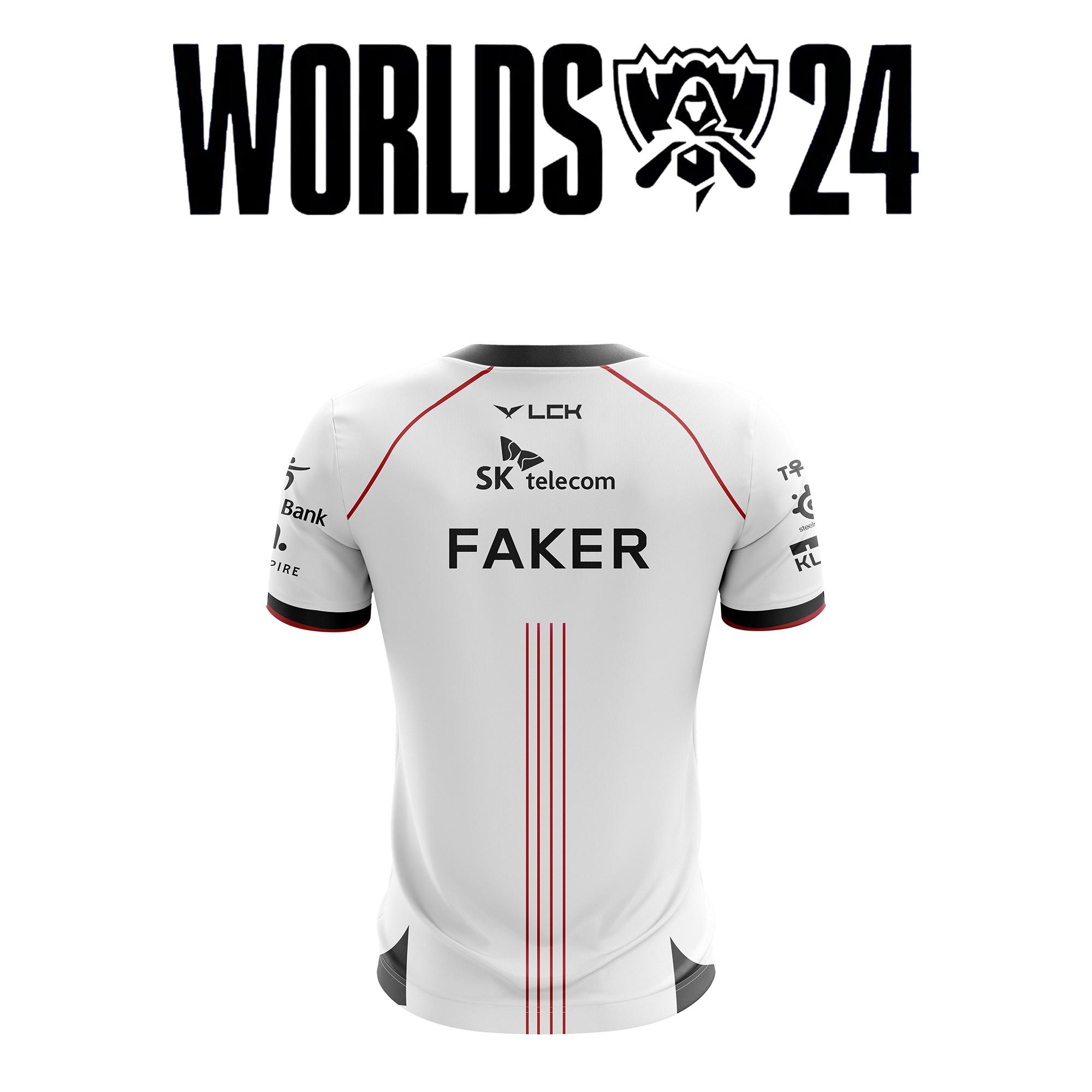 T1 Esports Team Uniform T-Shirt League Of Legends Weltfinale Trikot T-Shirt Lol Spiele Faker Fan Unterstützung Herren Kleidung XL white