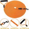 Long Dog Leash 15m Reflective Training Leash for Outside Yard Floating Line with Soft Handle for Camping Hiking Swimming Beach