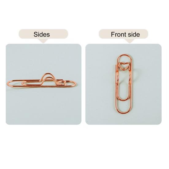 6Pcs Metal Heart Pen Clips Notebook Pen Holders Colored Paperclip Cute Shaped Clips School Supplies Organizer