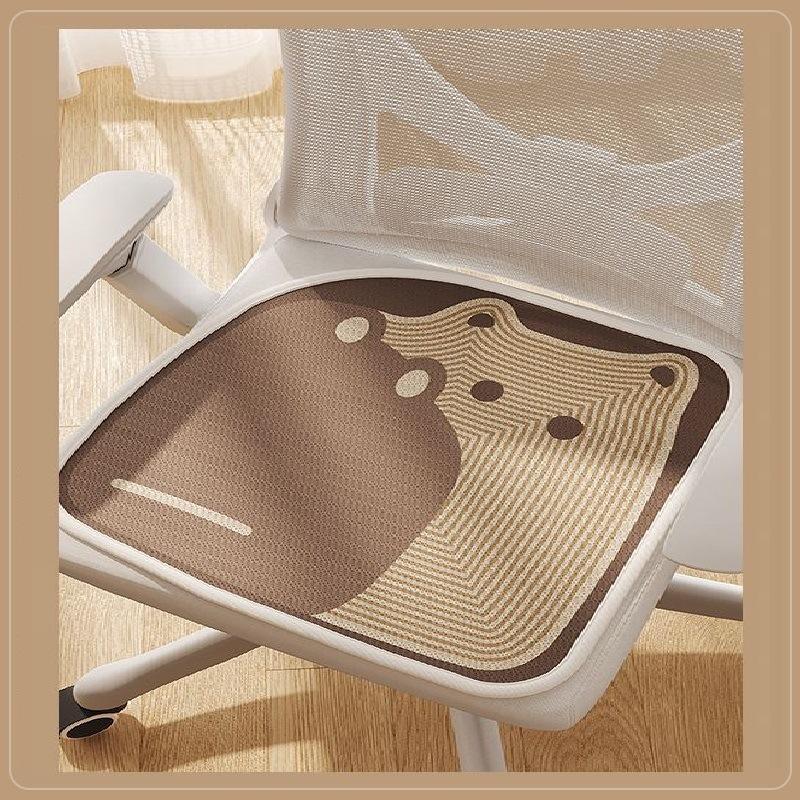 Cartoon Ice Silk Chair Sitting Cushion Pad Breathable Cool Feeling Office Sitting Chair Pad Stool Pad Soft Cool Mat Modern 40x40cm 3350₽