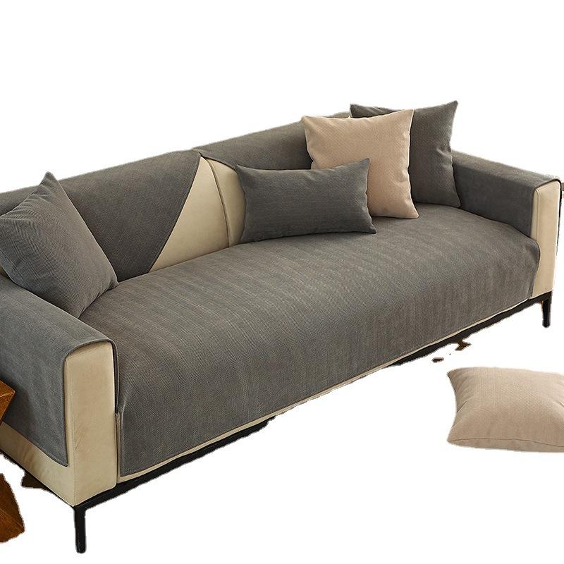 Sofa Cushion Four Seasons Universal Chenille Simple Cover Towel Light Luxury Nordic Matcha Sofa Cover