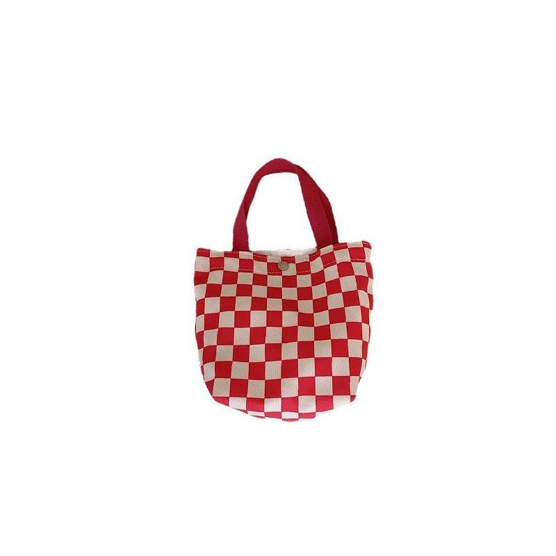 Corduroy Retro Hand-held Cloth Bag Literary Student Mommy Bento Bag Commuter Hand-carried Lunch Box Bag Woman