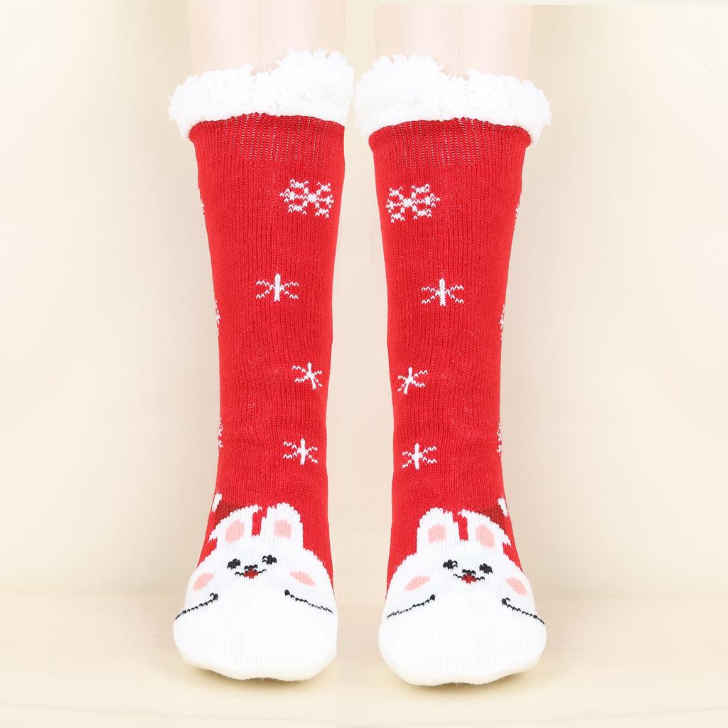Women's Christmas Socks Floor Socks Snow Boots Thickened Fleece Home Sleep Socks Carpet Sock Covers