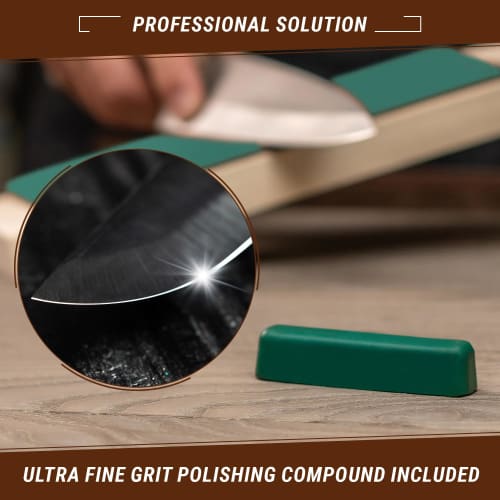 BeaverCraft Knife Sharpening Strop LS2P1 Leather Strop - Knife Sharpening Kit 3 X 8 Inches - Sharpening Strop Polishing Compound Set - Double-Sided Kn