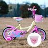 Kids Bicycle Front Basket with Ribbon Bow Toddlers Boys Girls Balance Bike Handmade Woven Storage Basket Bike Accessories