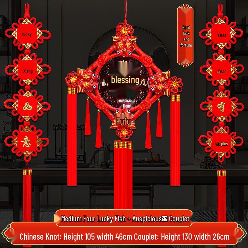 2025 High-End Chinese Knot Peace Fu Character Five Blessings Door Ornament for Living Room and Housewarming Decoration