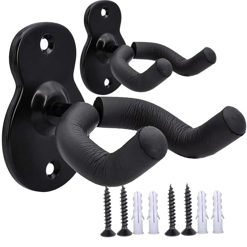 Metal Guitar Hanger Hook Wall Mount Non-slip Holder Stand for Guitar Ukulele Violin Bass Guitar Instrument Accessories