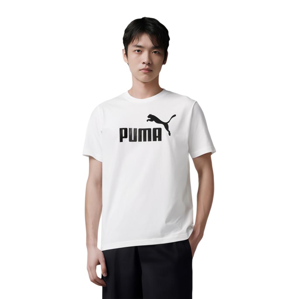 Puma T Shirts Men's White 02 Crew Neck Moderate Straight Fit 688958-02