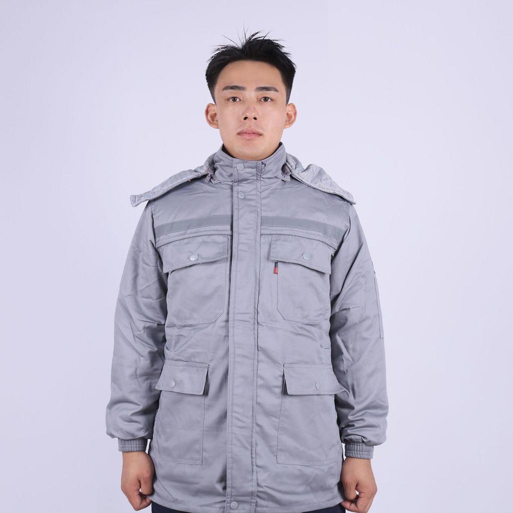 Men's Winter Antistatic Reflective Cotton-Padded Jacket for Cold Storage Workwear